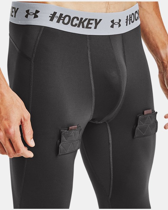 Men's UA Hockey Compression Leggings, Gray, pdpMainDesktop image number 4